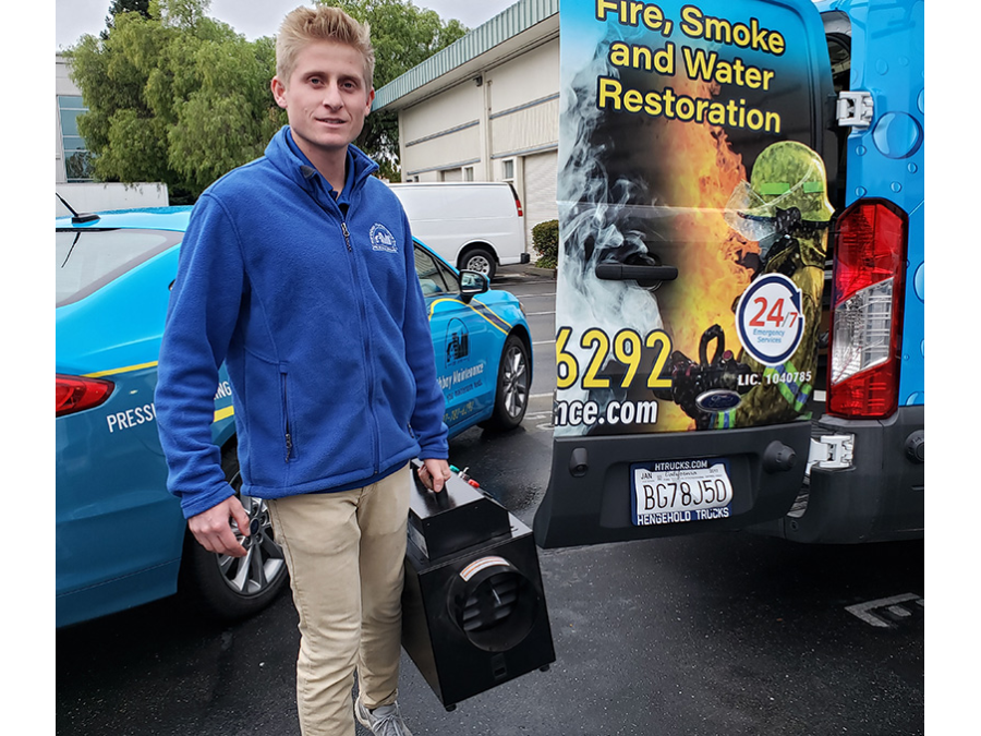 Copper uses a Boss Hydroxyl machine, which helps deodorize against smoke damage caused by the Glass Fire in the St. Helena area, California.