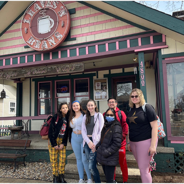Students at local coffee shop