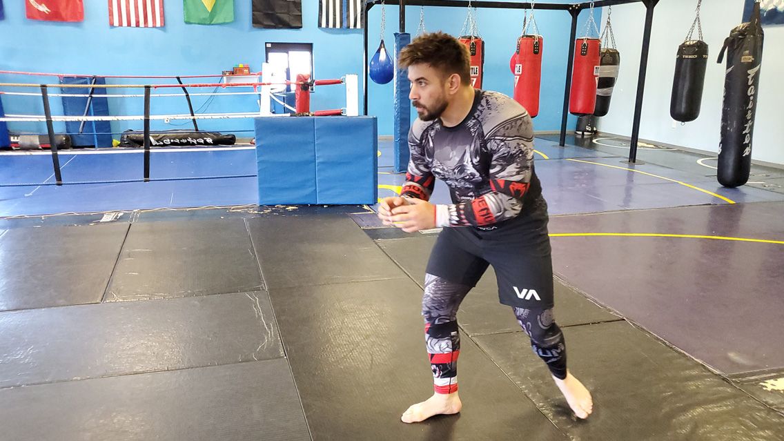 Erik Braun in martial arts stance.