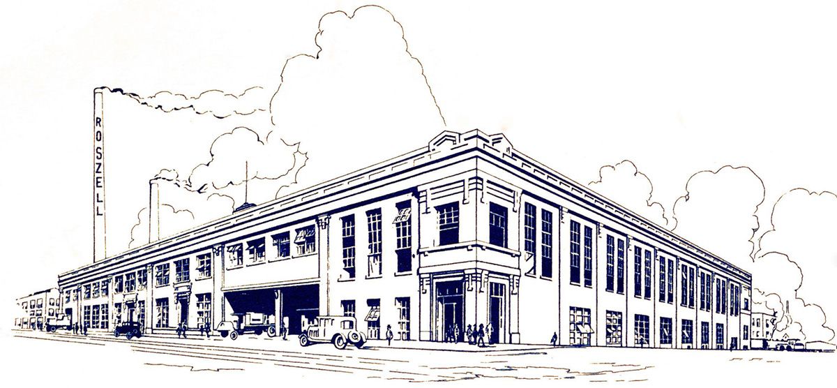 The Roszell Dairy, State and Washington streets in Peoria, Ill., circa 1930. Courtesy of Peoria Public Library.