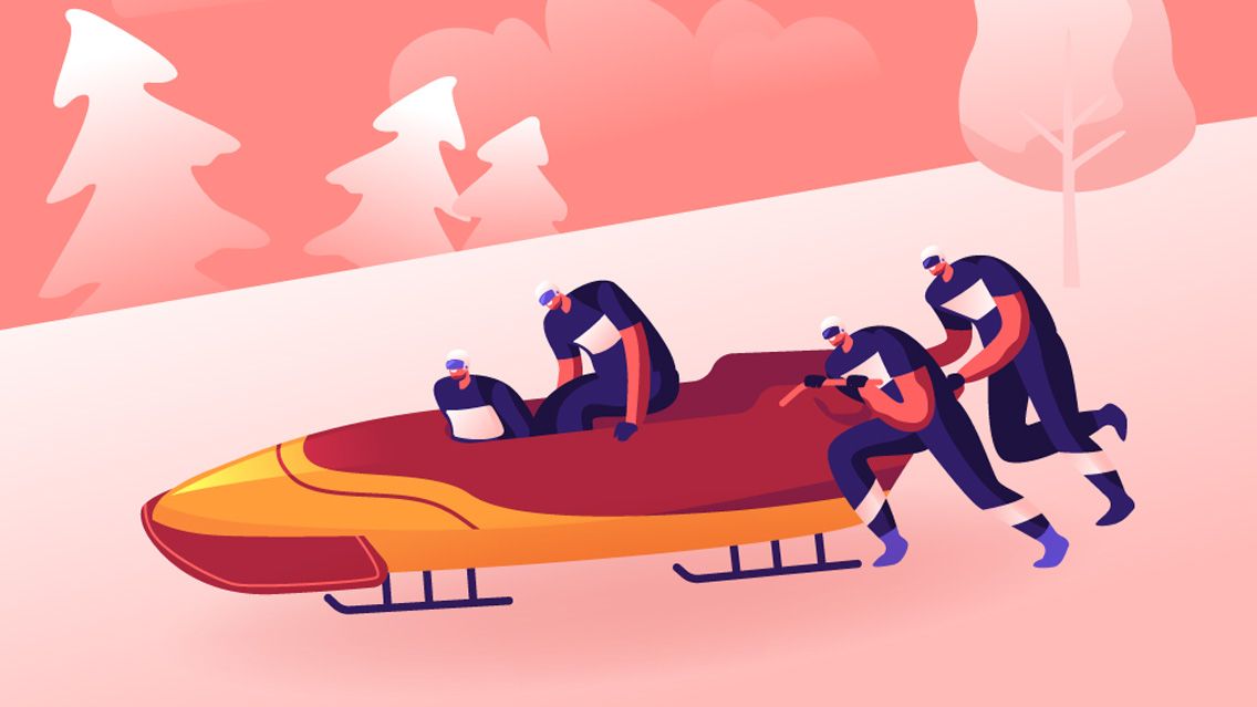 Bobsled illustration.