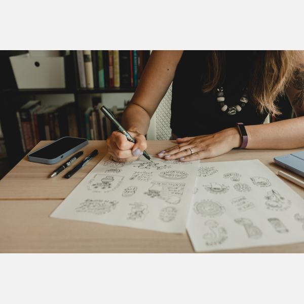 Chelsei Tamms sketching for Lettering Works